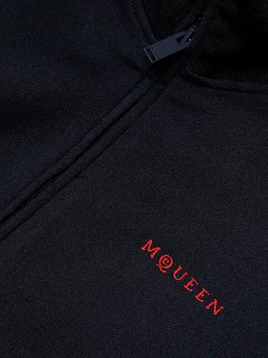 McQueen Men's Logo Cotton-Blend Track Jacket - Midnight | Thumbnail 7 McQueen Men's Logo Cotton-Blend Track Jacket - Midnight | Thumbnail 7