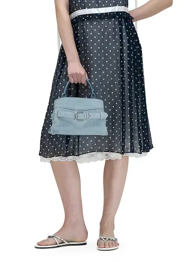 Marc Jacobs Women's The Dakota Small Croc Suede Satchel Bag - Blue Mist | Thumbnail 3 Marc Jacobs Women's The Dakota Small Croc Suede Satchel Bag - Blue Mist | Thumbnail 3