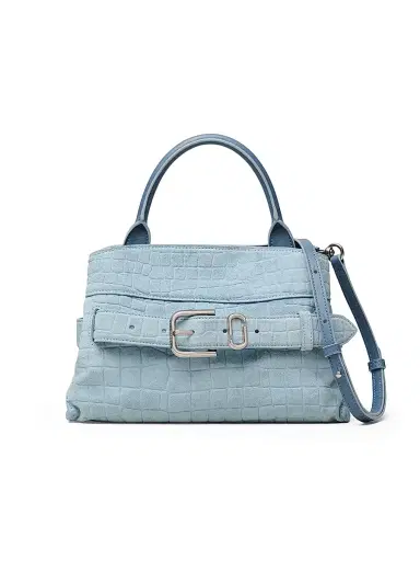 Marc Jacobs Women's The Dakota Small Croc Suede Satchel Bag - Blue Mist | Thumbnail 1 Marc Jacobs Women's The Dakota Small Croc Suede Satchel Bag - Blue Mist | Thumbnail 1