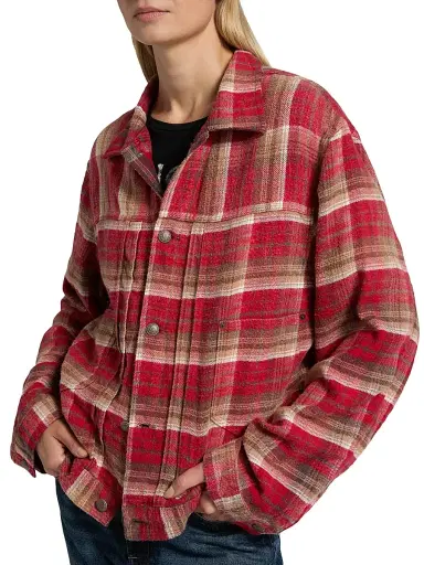 R13 Women's Plaid Cotton Trucker Jacket - Red Plaid - Size Medium | Thumbnail 6 R13 Women's Plaid Cotton Trucker Jacket - Red Plaid - Size Medium | Thumbnail 6
