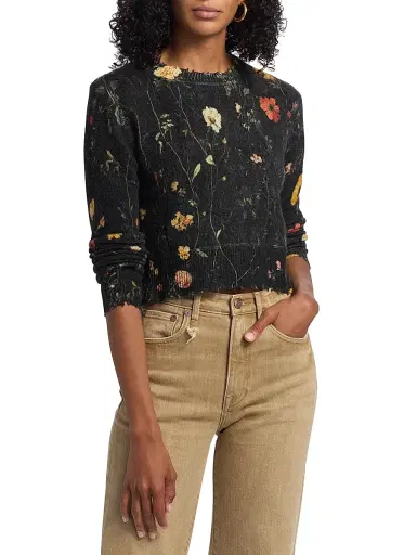 R13 Women's Floral Cashmere Top - Multicolor Floral | Thumbnail 3 R13 Women's Floral Cashmere Top - Multicolor Floral | Thumbnail 3