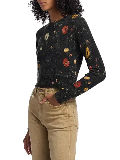 R13 Women's Floral Cashmere Top - Multicolor Floral | Thumbnail 4 R13 Women's Floral Cashmere Top - Multicolor Floral | Thumbnail 4