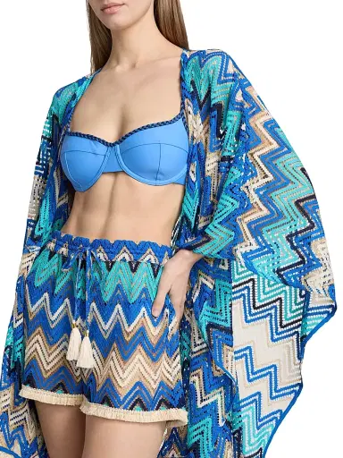 Ramy Brook Women's Rayne Chevron-Knit Cover-Up Minidress - Blue Chevron | Thumbnail 5 Ramy Brook Women's Rayne Chevron-Knit Cover-Up Minidress - Blue Chevron | Thumbnail 5