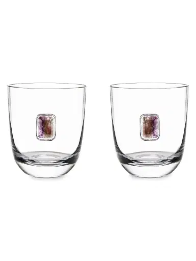 Anna New York Elevo 2-Piece Amythest & Crystal Double Old-Fashioned Glass Set | Thumbnail 1 Anna New York Elevo 2-Piece Amythest & Crystal Double Old-Fashioned Glass Set | Thumbnail 1