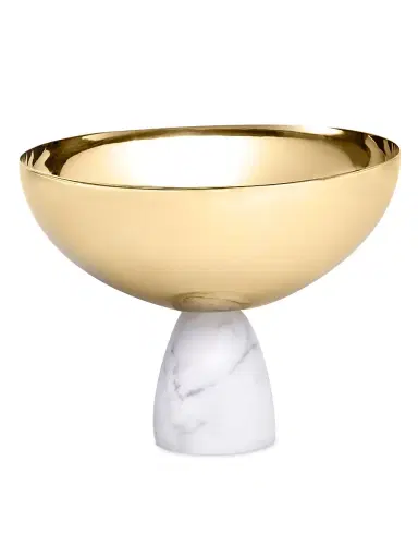 Anna New York Coluna Carrara Marble & Steel Nut Bowl | Thumbnail 1 Anna New York Coluna Carrara Marble & Steel Nut Bowl | Thumbnail 1