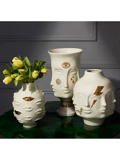 Jonathan Adler Gilded Gala Round Vase - White | Thumbnail 2 Jonathan Adler Gilded Gala Round Vase - White | Thumbnail 2