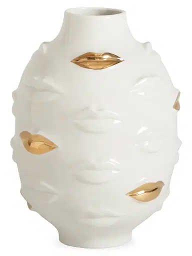 Jonathan Adler Gilded Gala Round Vase - White | Thumbnail 1 Jonathan Adler Gilded Gala Round Vase - White | Thumbnail 1