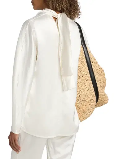 Toteme Women's Satin Cowl Neck Blouse - White | Thumbnail 5 Toteme Women's Satin Cowl Neck Blouse - White | Thumbnail 5
