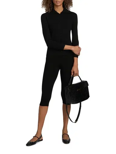 Toteme Women's Fitted Polo Cardigan - Black | Thumbnail 2 Toteme Women's Fitted Polo Cardigan - Black | Thumbnail 2