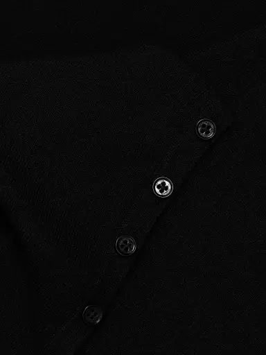 Toteme Women's Fitted Polo Cardigan - Black | Thumbnail 7 Toteme Women's Fitted Polo Cardigan - Black | Thumbnail 7