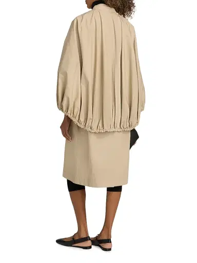 TOTEME Women's Detachable Cape Cotton Coat - Beige - Size 12 | Thumbnail 5 TOTEME Women's Detachable Cape Cotton Coat - Beige - Size 12 | Thumbnail 5