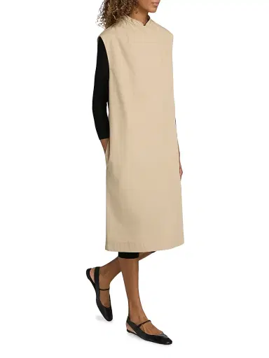 TOTEME Women's Detachable Cape Cotton Coat - Beige - Size 12 | Thumbnail 6 TOTEME Women's Detachable Cape Cotton Coat - Beige - Size 12 | Thumbnail 6