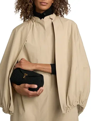 TOTEME Women's Detachable Cape Cotton Coat - Beige - Size 12 | Thumbnail 7 TOTEME Women's Detachable Cape Cotton Coat - Beige - Size 12 | Thumbnail 7