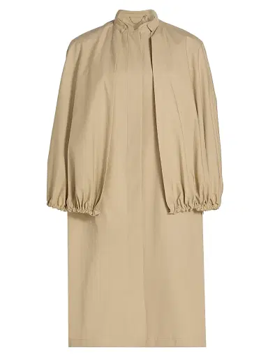 TOTEME Women's Detachable Cape Cotton Coat - Beige - Size 12 | Thumbnail 1 TOTEME Women's Detachable Cape Cotton Coat - Beige - Size 12 | Thumbnail 1