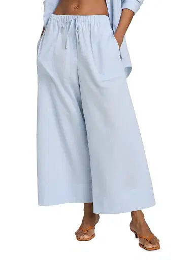 Toteme Women's Wide Summer Trousers - Sky | Thumbnail 3 Toteme Women's Wide Summer Trousers - Sky | Thumbnail 3