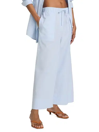 Toteme Women's Wide Summer Trousers - Sky | Thumbnail 4 Toteme Women's Wide Summer Trousers - Sky | Thumbnail 4