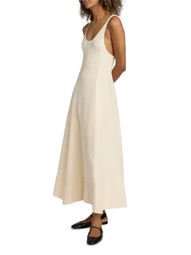 TOTEME Women's Sculpted Cotton Maxi Dress - Ecru | Thumbnail 4 TOTEME Women's Sculpted Cotton Maxi Dress - Ecru | Thumbnail 4