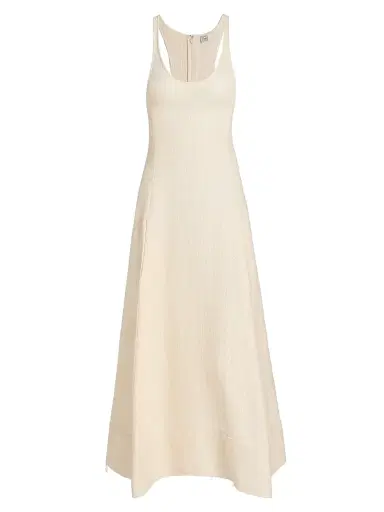 TOTEME Women's Sculpted Cotton Maxi Dress - Ecru | Thumbnail 1 TOTEME Women's Sculpted Cotton Maxi Dress - Ecru | Thumbnail 1