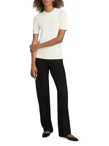 Toteme Women's Compact Knit T-Shirt - Optic White | Thumbnail 2 Toteme Women's Compact Knit T-Shirt - Optic White | Thumbnail 2