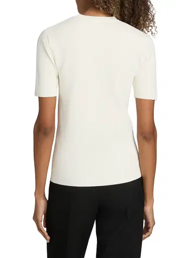 Toteme Women's Compact Knit T-Shirt - Optic White | Thumbnail 5 Toteme Women's Compact Knit T-Shirt - Optic White | Thumbnail 5