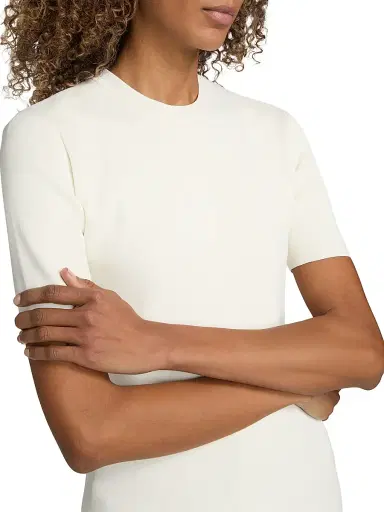 Toteme Women's Compact Knit T-Shirt - Optic White | Thumbnail 6 Toteme Women's Compact Knit T-Shirt - Optic White | Thumbnail 6
