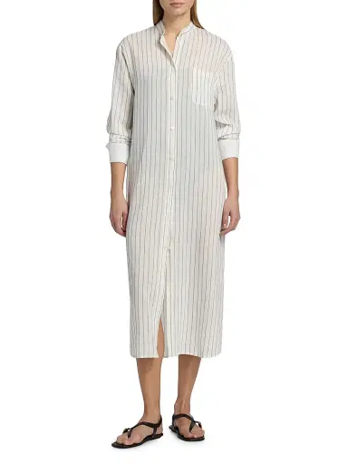 Toteme Women's Striped Summer Tunic - White Oyster | Thumbnail 3 Toteme Women's Striped Summer Tunic - White Oyster | Thumbnail 3