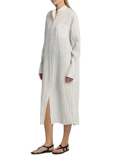 Toteme Women's Striped Summer Tunic - White Oyster | Thumbnail 4 Toteme Women's Striped Summer Tunic - White Oyster | Thumbnail 4