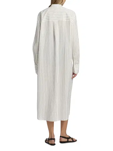 Toteme Women's Striped Summer Tunic - White Oyster | Thumbnail 5 Toteme Women's Striped Summer Tunic - White Oyster | Thumbnail 5