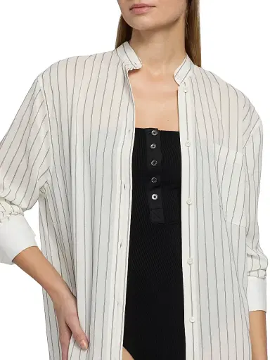 Toteme Women's Striped Summer Tunic - White Oyster | Thumbnail 6 Toteme Women's Striped Summer Tunic - White Oyster | Thumbnail 6