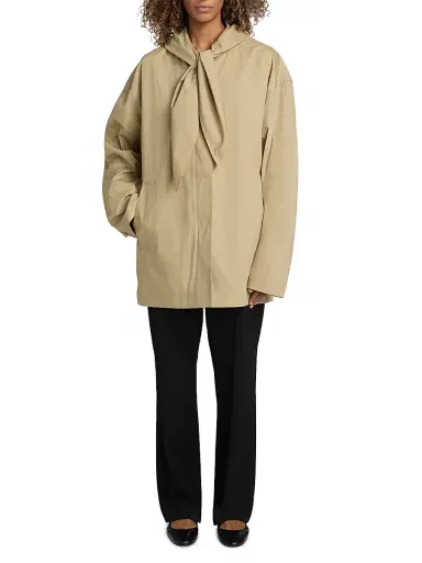 Toteme Women's Technical Scarf Cotton Jacket - Cashew | Thumbnail 2 Toteme Women's Technical Scarf Cotton Jacket - Cashew | Thumbnail 2