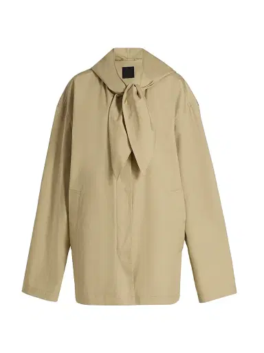 Toteme Women's Technical Scarf Cotton Jacket - Cashew | Thumbnail 1 Toteme Women's Technical Scarf Cotton Jacket - Cashew | Thumbnail 1