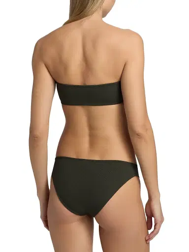 Toteme Women's Rib-Knit Bandeau Bikini Top - Dark Green | Thumbnail 4 Toteme Women's Rib-Knit Bandeau Bikini Top - Dark Green | Thumbnail 4