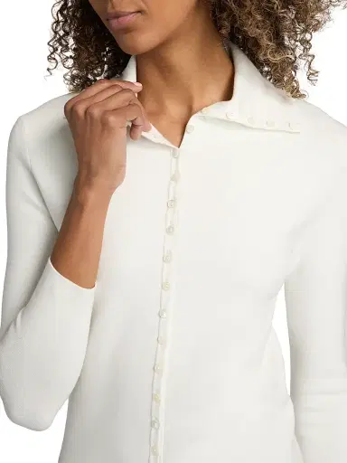 TOTEME Women's Fitted Polo Cardigan | Thumbnail 6 TOTEME Women's Fitted Polo Cardigan | Thumbnail 6