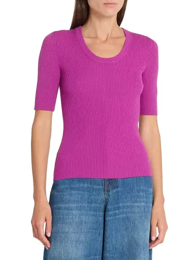 Chloé Women's Rib-Knit Wool Top - Intense Pink | Thumbnail 3 Chloé Women's Rib-Knit Wool Top - Intense Pink | Thumbnail 3