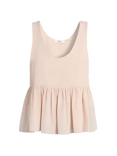 Chloé Women's Babydoll Silk Top - Delicate Pink | Thumbnail 1 Chloé Women's Babydoll Silk Top - Delicate Pink | Thumbnail 1