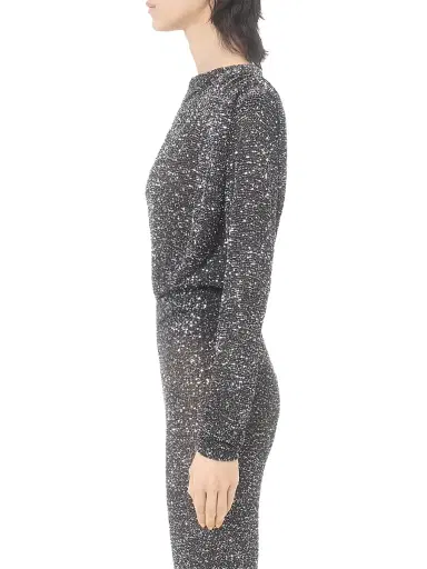 Valentino Garavani Women's Sequin Thread Jumper - Black Silver - Size Medium | Thumbnail 3 Valentino Garavani Women's Sequin Thread Jumper - Black Silver - Size Medium | Thumbnail 3