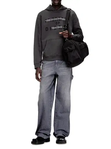 Diesel Men's Norman Cotton Hoodie - Grey | Thumbnail 2 Diesel Men's Norman Cotton Hoodie - Grey | Thumbnail 2