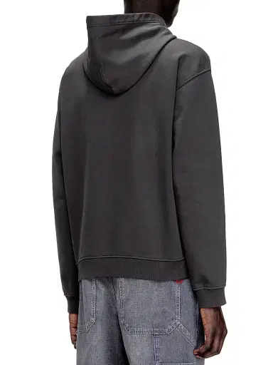 Diesel Men's Norman Cotton Hoodie - Grey | Thumbnail 4 Diesel Men's Norman Cotton Hoodie - Grey | Thumbnail 4