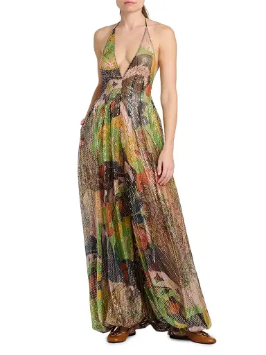 Etro Women's Metallic Lotus Paisley Silk Halter Gown - Stamp Afdo Blu | Thumbnail 3 Etro Women's Metallic Lotus Paisley Silk Halter Gown - Stamp Afdo Blu | Thumbnail 3