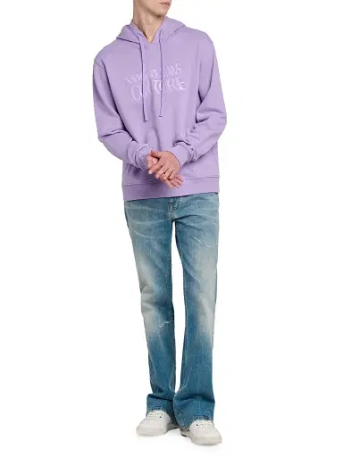 Versace Jeans Couture Men's Logo Hooded Sweatshirt - Lilac - Size XXL | Thumbnail 2 Versace Jeans Couture Men's Logo Hooded Sweatshirt - Lilac - Size XXL | Thumbnail 2