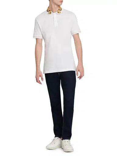 Versace Jeans Couture Men's Barocco Polo T-Shirt | Thumbnail 2 Versace Jeans Couture Men's Barocco Polo T-Shirt | Thumbnail 2