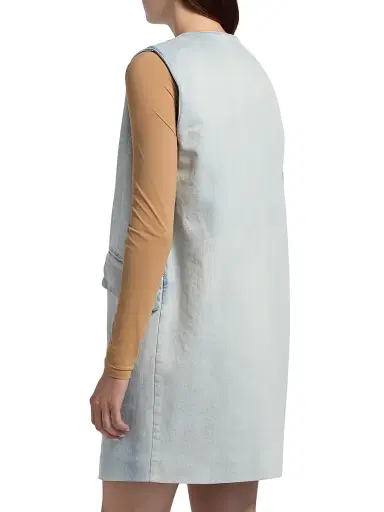 MM6 MAISON MARGIELA Women's V-Neck Denim Shift Minidress - Light Blue - Size 2 | Thumbnail 5 MM6 MAISON MARGIELA Women's V-Neck Denim Shift Minidress - Light Blue - Size 2 | Thumbnail 5