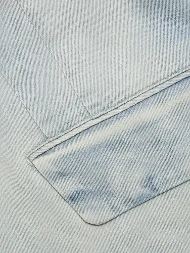 MM6 MAISON MARGIELA Women's V-Neck Denim Shift Minidress - Light Blue - Size 2 | Thumbnail 7 MM6 MAISON MARGIELA Women's V-Neck Denim Shift Minidress - Light Blue - Size 2 | Thumbnail 7