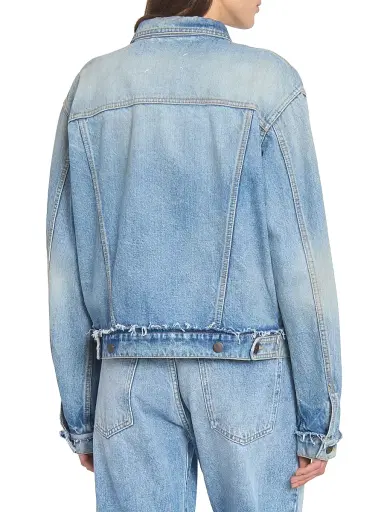 Maison Margiela Women's Raw Denim Jacket - Light Blue Indigo - Size 0 | Thumbnail 5 Maison Margiela Women's Raw Denim Jacket - Light Blue Indigo - Size 0 | Thumbnail 5