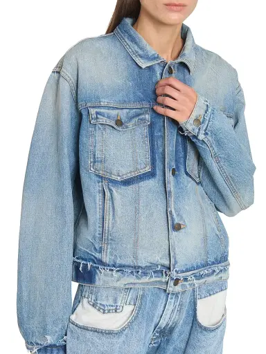Maison Margiela Women's Raw Denim Jacket - Light Blue Indigo - Size 0 | Thumbnail 6 Maison Margiela Women's Raw Denim Jacket - Light Blue Indigo - Size 0 | Thumbnail 6