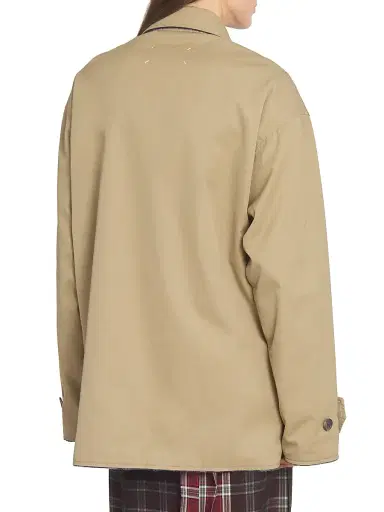 Maison Margiela Women's Reversible Short Trench Coat - Beige Blue - Size 6 | Thumbnail 4 Maison Margiela Women's Reversible Short Trench Coat - Beige Blue - Size 6 | Thumbnail 4