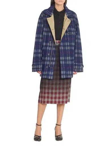 Maison Margiela Women's Reversible Short Trench Coat - Beige Blue - Size 6 | Thumbnail 5 Maison Margiela Women's Reversible Short Trench Coat - Beige Blue - Size 6 | Thumbnail 5