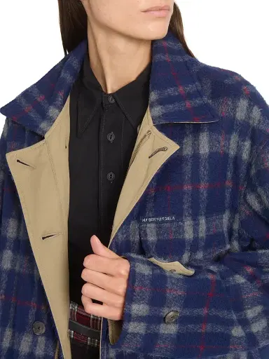 Maison Margiela Women's Reversible Short Trench Coat - Beige Blue - Size 6 | Thumbnail 8 Maison Margiela Women's Reversible Short Trench Coat - Beige Blue - Size 6 | Thumbnail 8