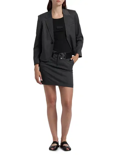 MM6 MAISON MARGIELA Women's Wool-Blend Crop Blazer | Thumbnail 2 MM6 MAISON MARGIELA Women's Wool-Blend Crop Blazer | Thumbnail 2
