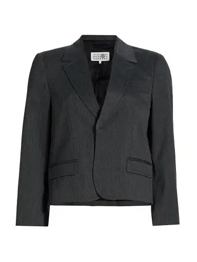 MM6 MAISON MARGIELA Women's Wool-Blend Crop Blazer | Thumbnail 1 MM6 MAISON MARGIELA Women's Wool-Blend Crop Blazer | Thumbnail 1